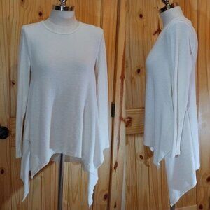 Dylan by True Grit NWT Thermal Tunic Top Womens Medium Asymmetric Hem Ivory